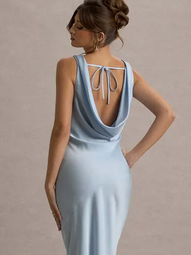 GACVGA satén elegante Maxi Vestido de noche mujeres sin mangas bata delgada vestidos Sexy ceñido al cuerpo Club vestidos largos de fiesta Vestido