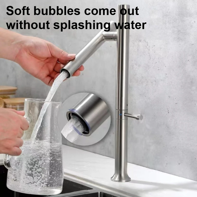 

Stainless Steel Kitchen Faucet, Universal Swivel, Suitable for Both Hot/cold Water, Vegetable Washing Basin, Hand Washing Basin