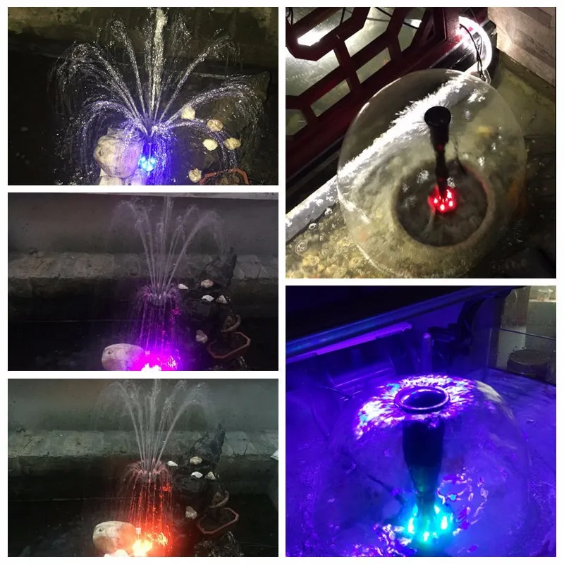 Garden fountain pump 40W 2000L/h fish pond pump 2018 new LED fountain pump for garden decoration colorful led light pump