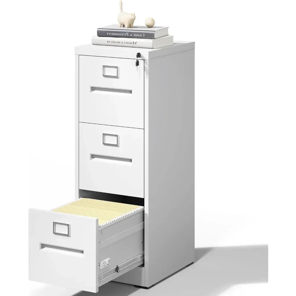 3 Drawer File Cabinet Metal Vertical File Cabinet With Lock For Home Office  Steel File Cabinet For Offices Filing Cabinets
