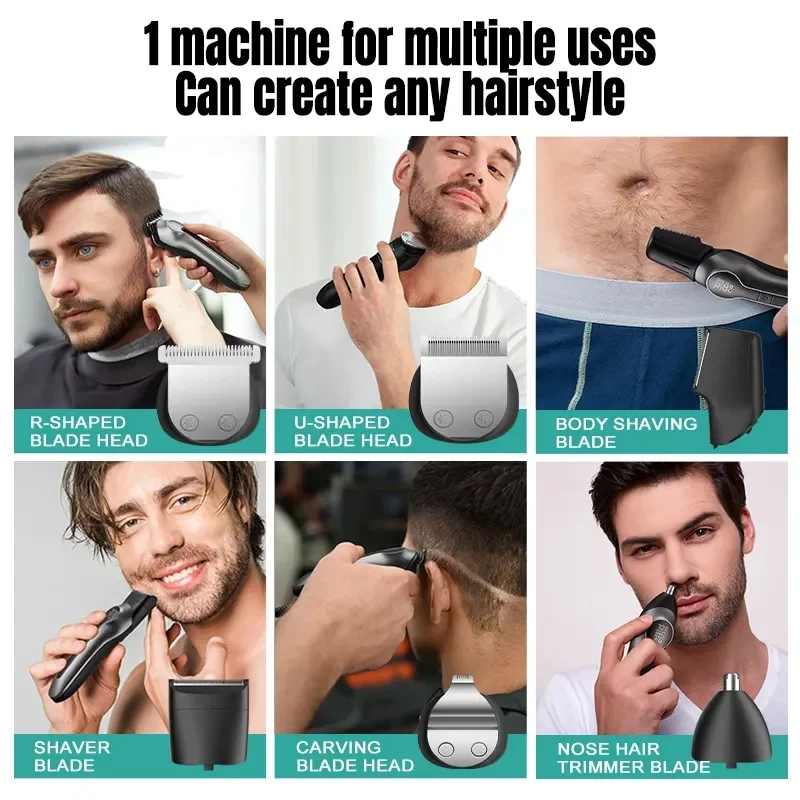 Xiaomi Youpin 6-in-1 Multifunctional Grooming Kit Hair Clipper With Digital Display High Power Electric Shaver Nose Hair Trimmer