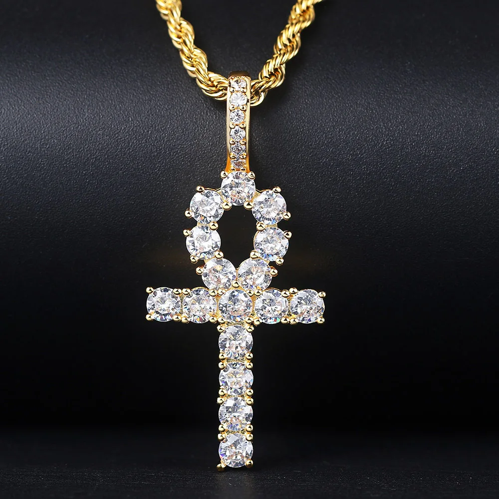 

New 2024 Women Hip Hop Stainless Steel Shining Zircon Cross Luxury and Simple Necklace Lady Pendant Girl Festival Jewelry Gift