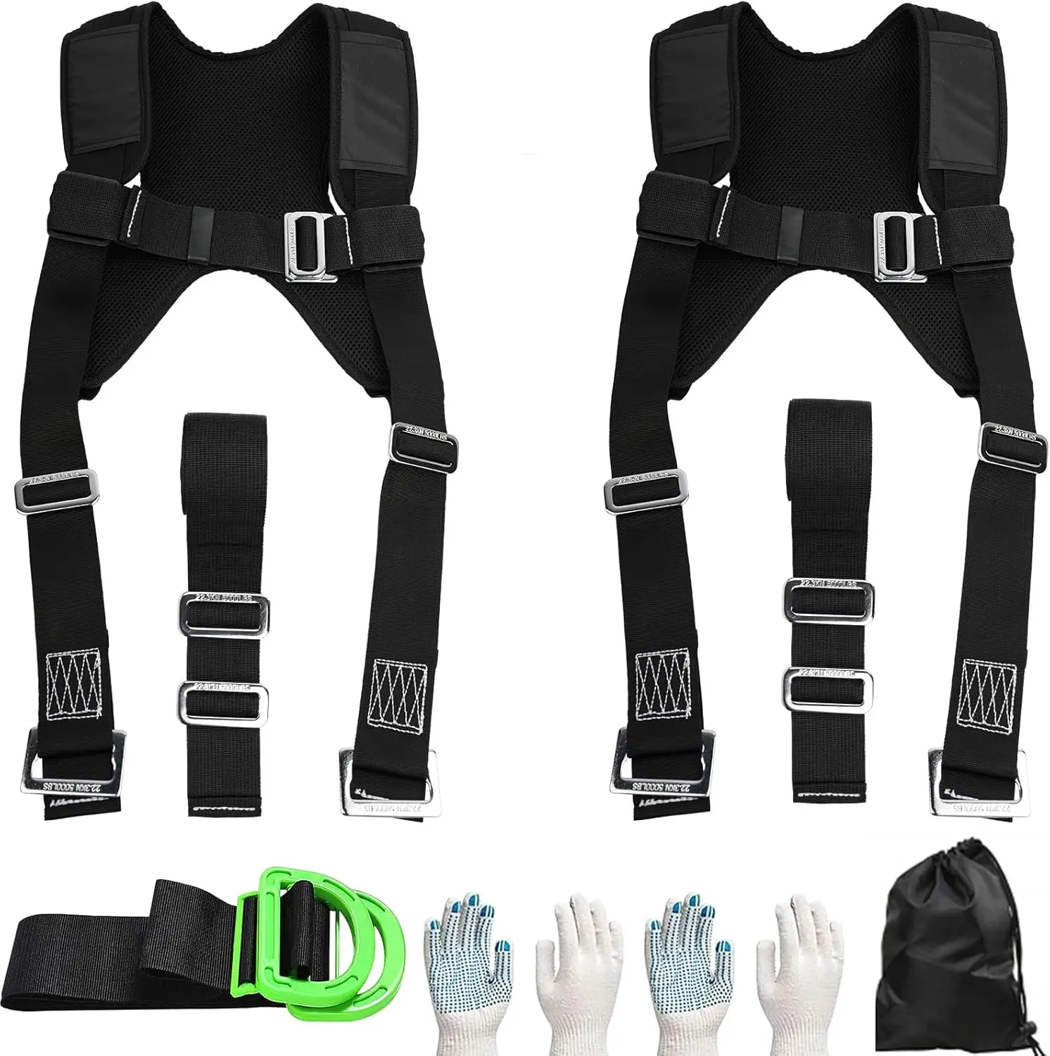 

Регулируемые ремни для перемещения мебели с нагрудной пряжкой для матрасов, бытовой техники, тяжелых предметов - легкое подъемно-переносное устройство для 2 человек