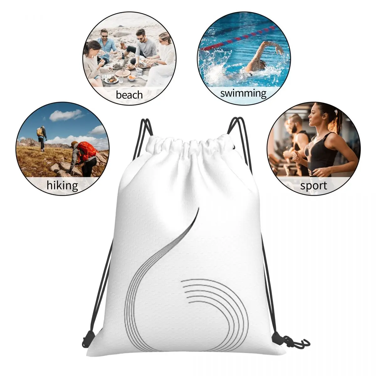 Music Backpacks Casual Portable Drawstring Bags Storage Bag Book Bags For Man Woman Students