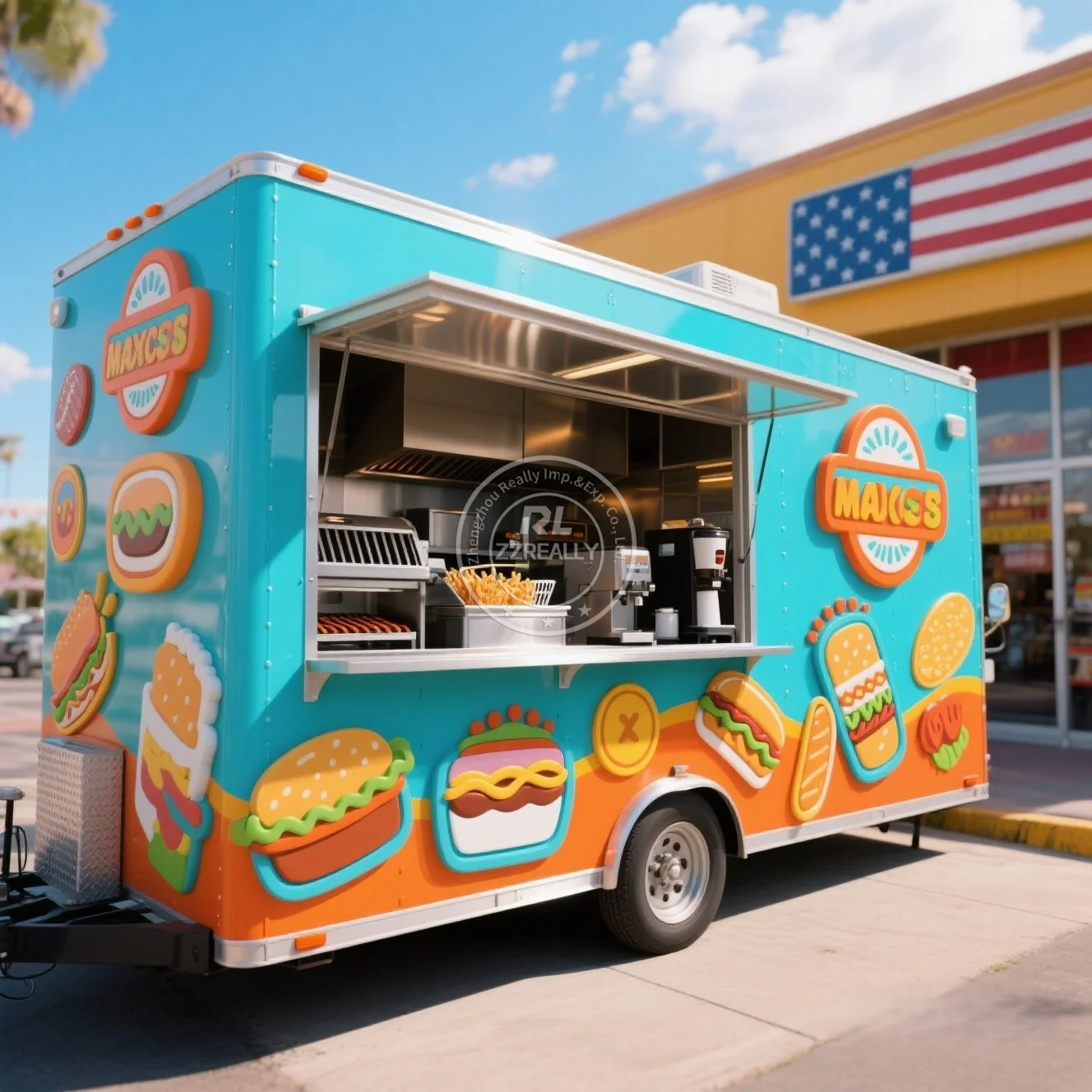 

Affordable Food Trailer with Full Kitchen Equipment Mobile Food Trucks Trailer USA Standard