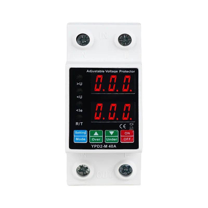 

Household 2P double display automatic overvoltage and undervoltage protector overcurrent and overload lightning protector