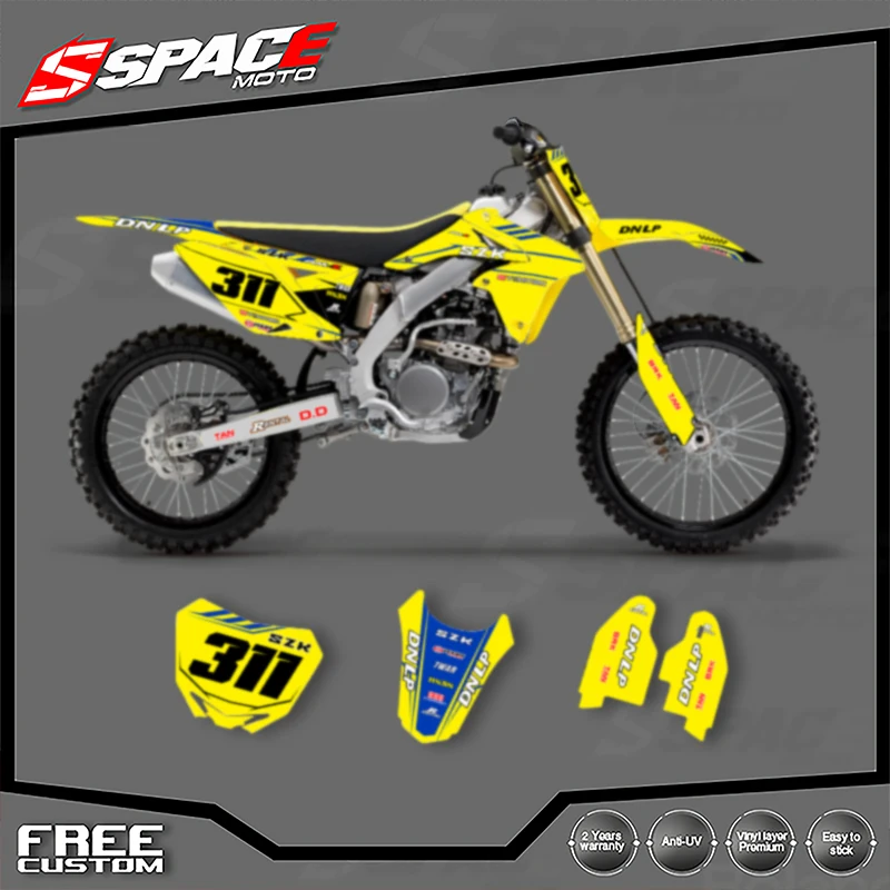 

SPACE Custom Team Motorcycle Graphics Background Decal for SUZUKI 2010 2011 2012 2013 2014 2015-2018 RMZ250 Decals Stickers Kit