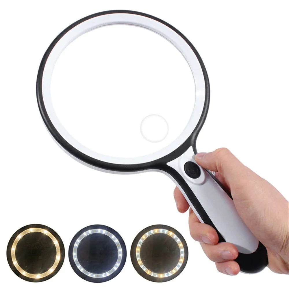 Handheld Reading Magnifier microscope 5X 10X High Magnification ABS Acrylic Optical Lens For Elderly Reading Enthusiasts Tools