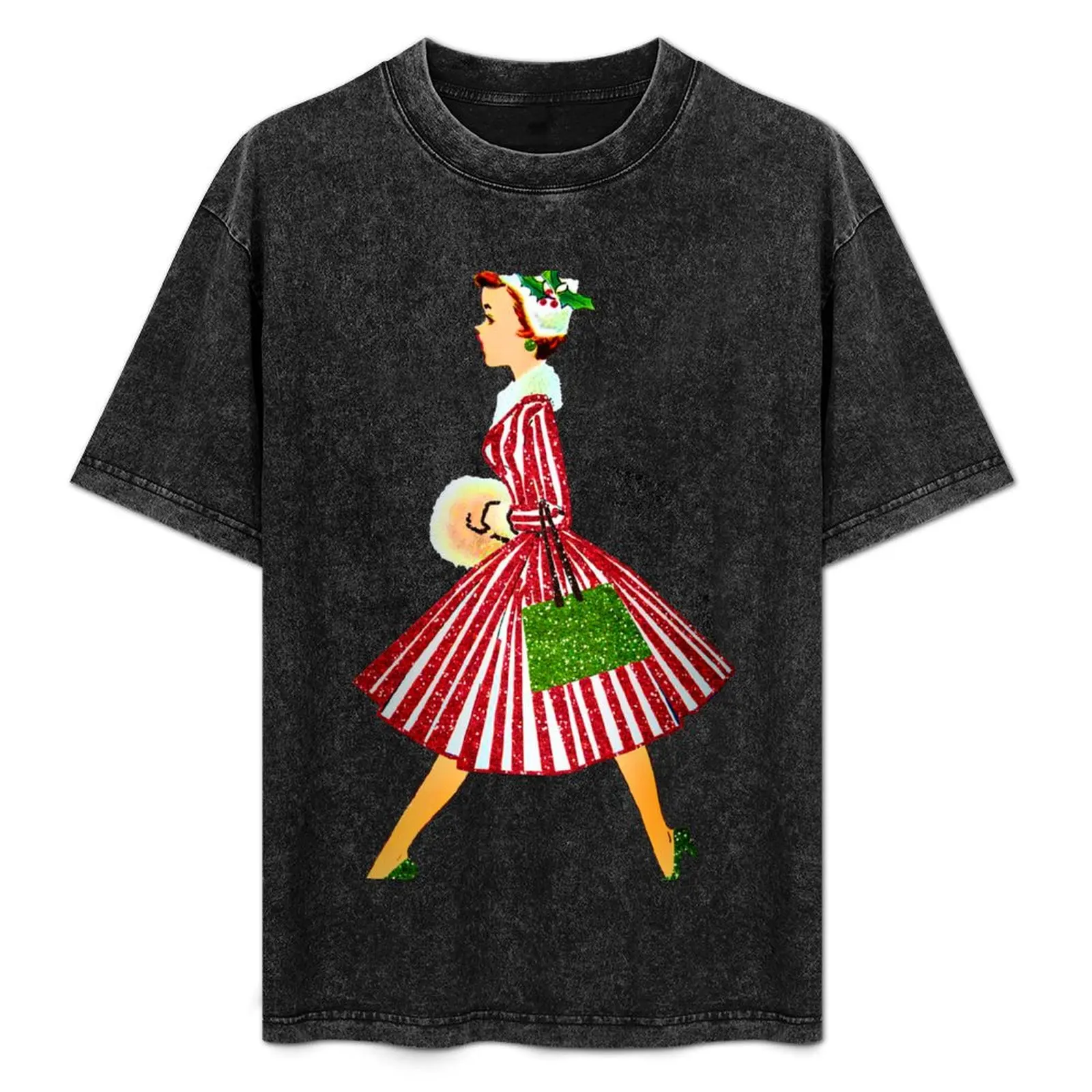 

vintage christmas lady T-Shirt anime stuff street wear summer top plus size men clothing