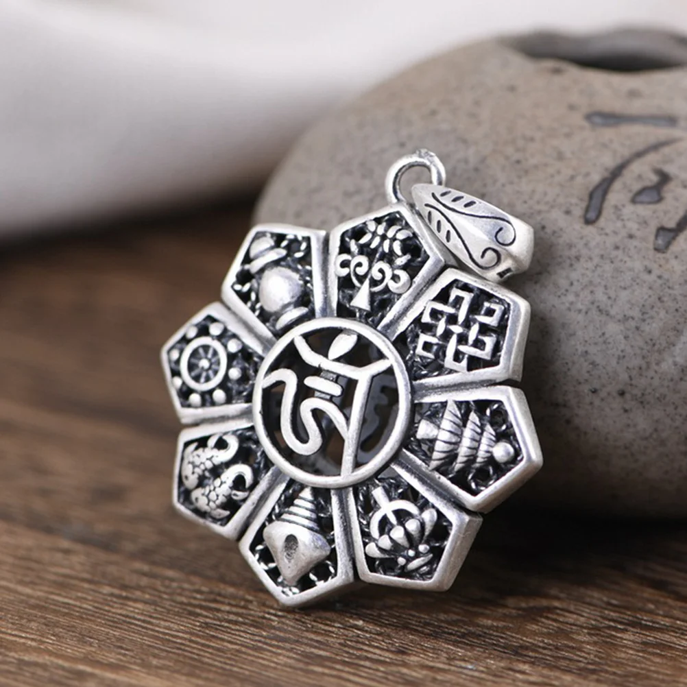 

1Pcs Titanium Steel Buddha Pendant Necklace Retro Tibetan Style 60cm Delicate Neck Jewelry for Ktv Party Dance