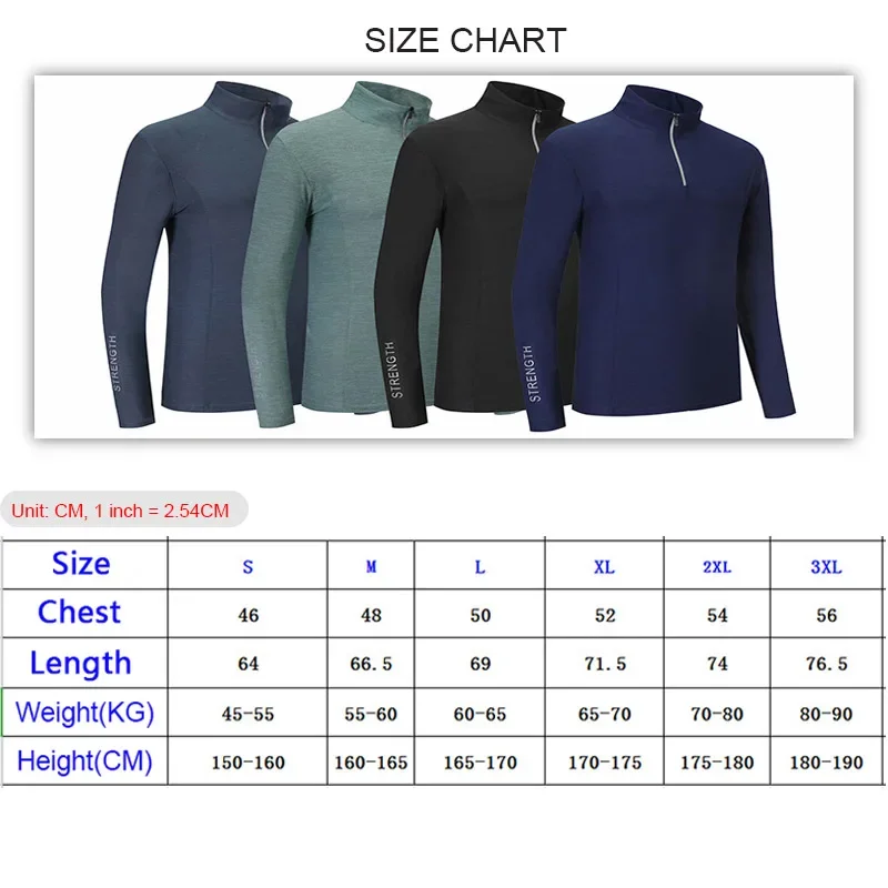 New Running Sweatshirt Men Bodybuilding Sport T-Shirt Quick Dry Zipper Solid Color Long Sleeve Fitness Tight Gym Clothing