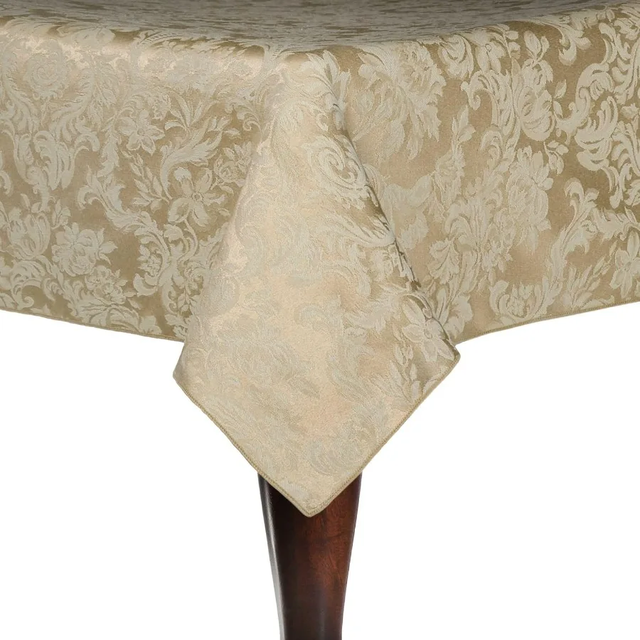 

Miranda 60 x 144-Inch Rectangular Damask Tablecloth Champagne Ivory Cream
