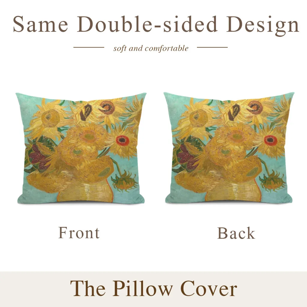 Vase with Twelve Sunflowers by Vincent Van Gogh 1889 Pillow Cushion Case  Dakimakura Cover Decorative Sleeping