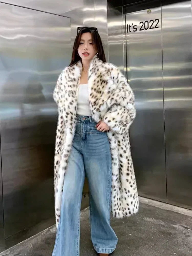 الكورية المنسوجة التلبيب تكدرت الفراء خندق معطف الثعلب الفراء الراكون الفراء تقليد معطف الفرو الشتاء سترة دافئة #3