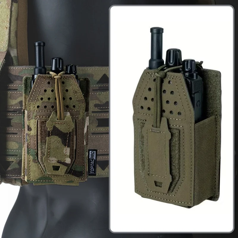 Tactical Radio Pouch Hunting Walkie Talkie Holder Open-Top Interphone Hanging Bag Molle Nylon Magazine Pouch