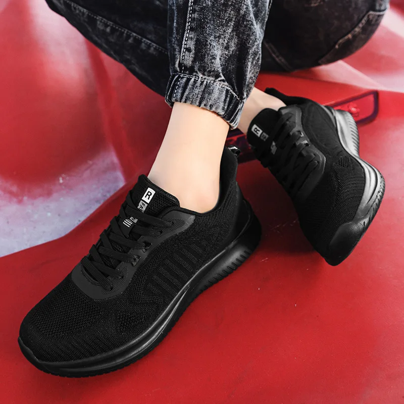 Summer New Men Running Shoes Mesh Sport Shoes Lace-up Lightweight Comfortable Breathable Walking Shoes Men Sneakers Plus Size 48