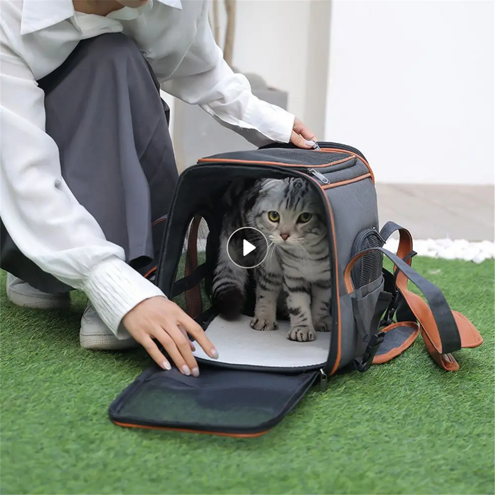 Dog Travel Bag Comfortable Grip Soft Texture Dark Gray Blue One Shoulder Portable Cat Bag Pet Tote Bag Easy And Convenient