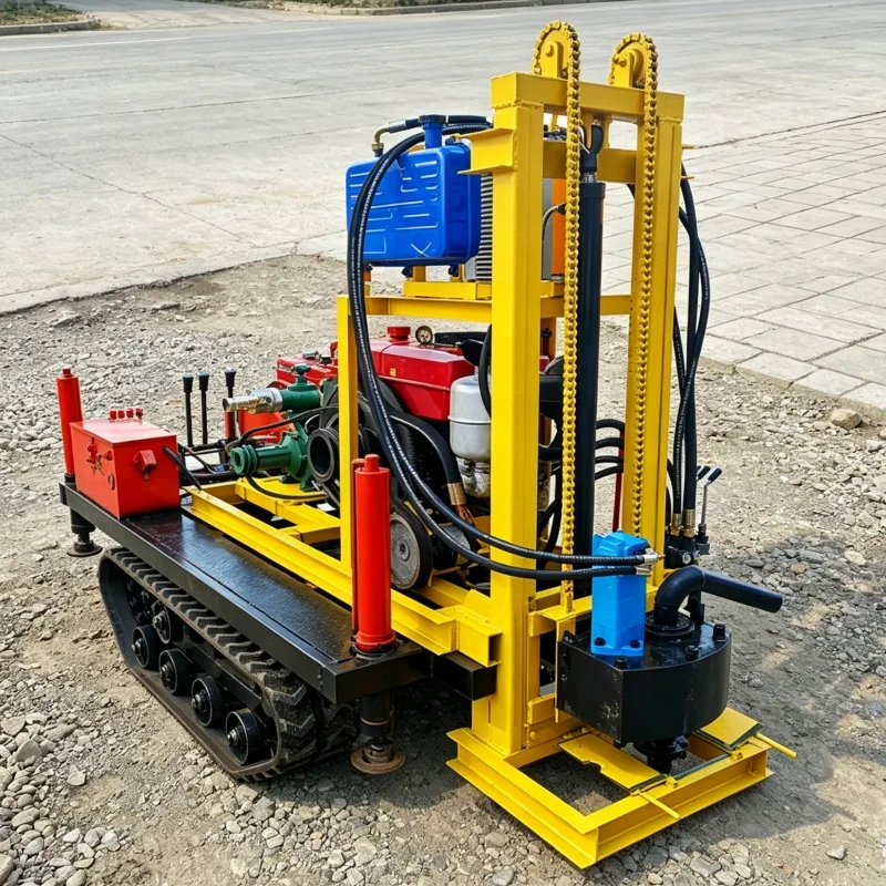 Customized High Power Crawler Water Well Drilling Rig, Pneumatic Drilling Machine, Farm Water Well Equipment