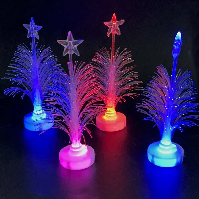 HOT SALE Christmas Tree Optical Fiber LED Toy Deco Christmas Tree Color Changing LED Night Light New Year Home Decoration