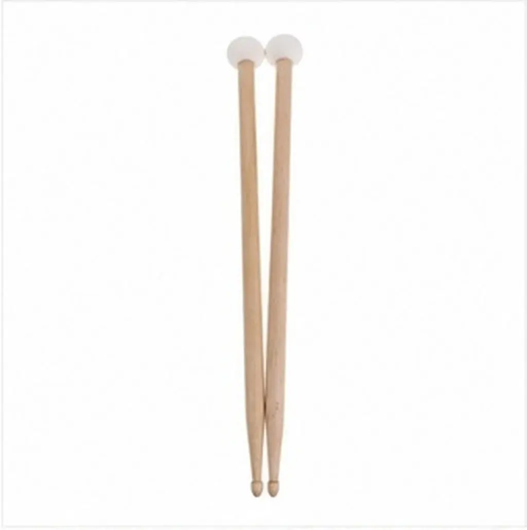 1Pair Timpani Mallets Wooden Drumsticks Soft Felt Head Drumsticks Ergonomic Grip Suitable for Orchestra Jazz Cymbal Brushes