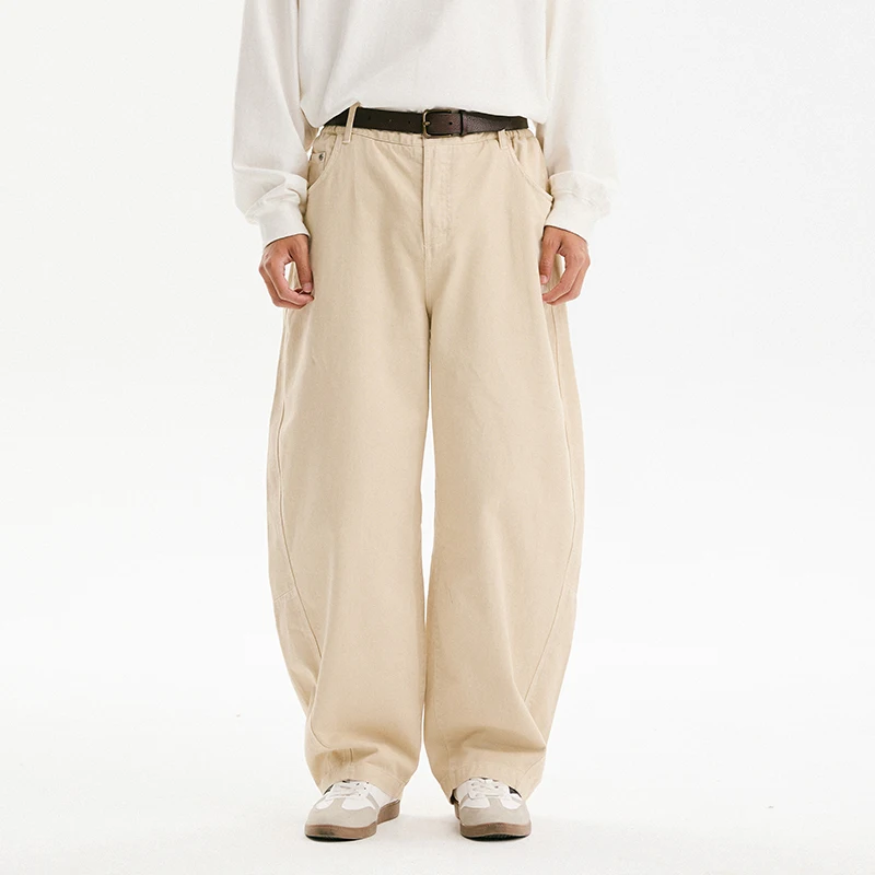 

American Retro Bowie Knife 3D Cut Classic Pants for Men| 2025 Autumn/Winter 100% Cotton Relaxed Straight Workwear Trousers