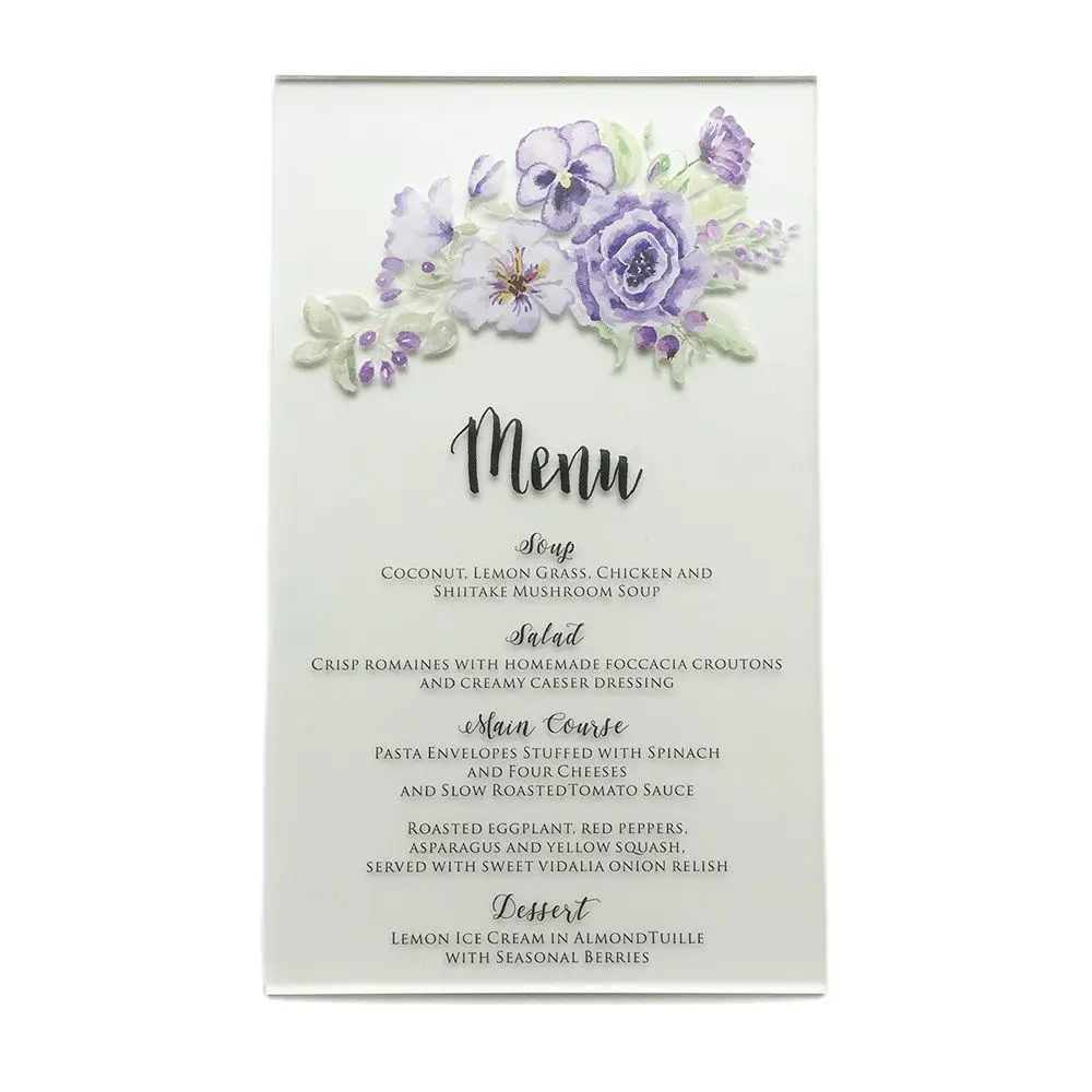 

Fantastic Floral Watercolor Style 5x7inch Frosted Acrylic Wedding Invitation Card Set 100sets Per Lot