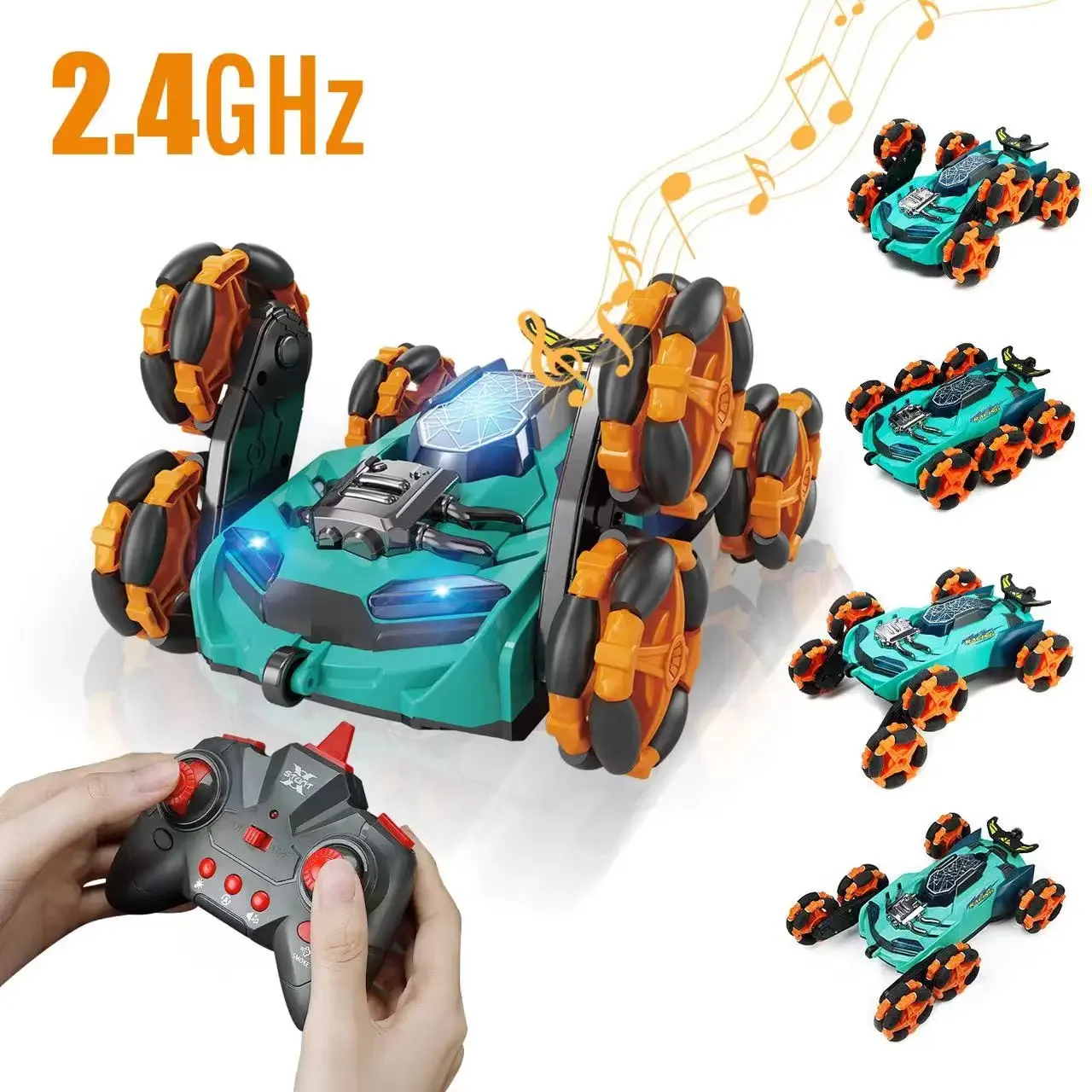 RC Car 2.4GHz Remote Control High Speed Competitive Racing Cool 6 Wheel Spray Stunt Car Vehicle All Terrain Toys For Boys Gifts