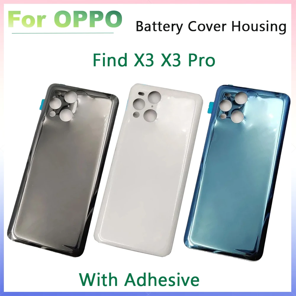 

6.7 inch For OPPO Find X3 X3 Pro Glass Battery Cover Hard Back Door Lid Rear Housing Panel Find X3 Pro Case + Sticker Adhesive