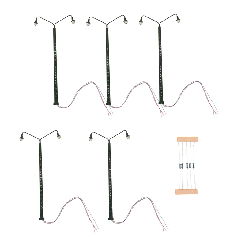 

M15K-5 шт. модель железнодорожного фонаря, решетчатая мачта, масштаб HO 1:87, светодиодный уличный фонарь, макет поезда, украшения сада, поделки
