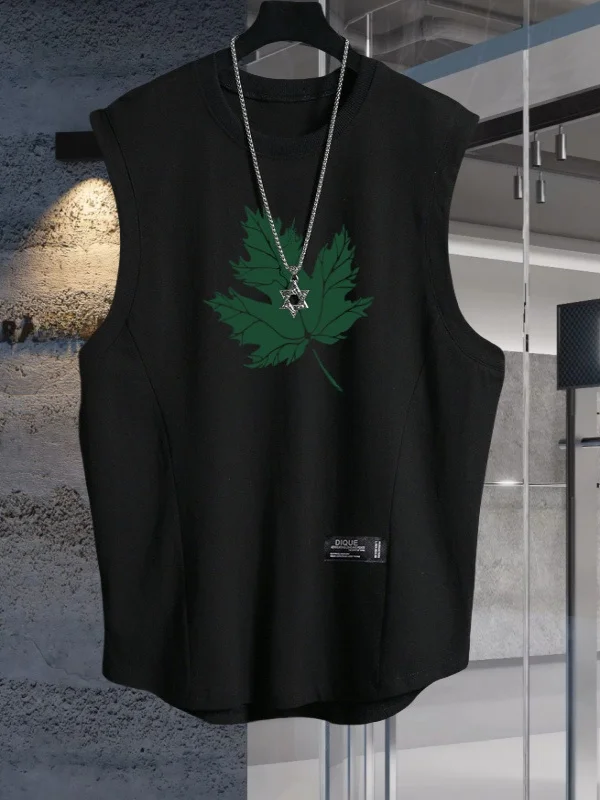 

Мужская летняя повседневная футболка-безрукавка больших размеров, модная, спортивная, свободного кроя, с круглым низом, из 100% хлопка