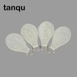 Tanqu 2 Pair 4 PCs Shiny silvery Leather Drop End for Obag Handle Drop Attachment for O Bag Obasket DIY Bag