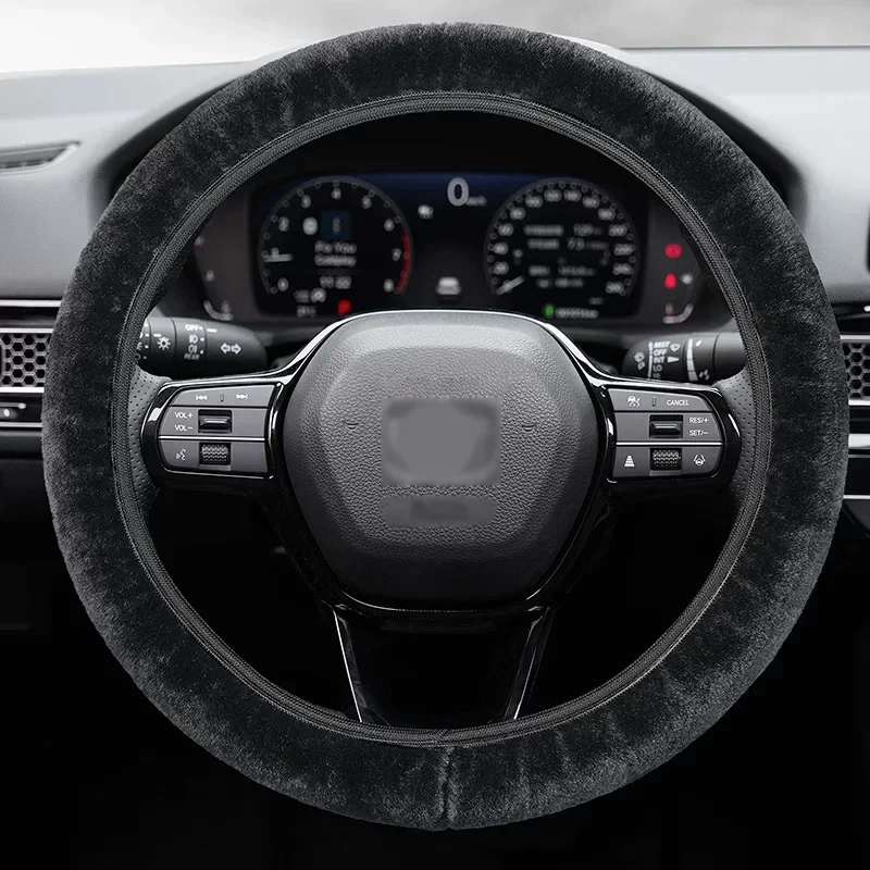 

New energy vehicle winter anti slip plush warm steering wheel cover, wear-resistant and fashionable universal car handle cover