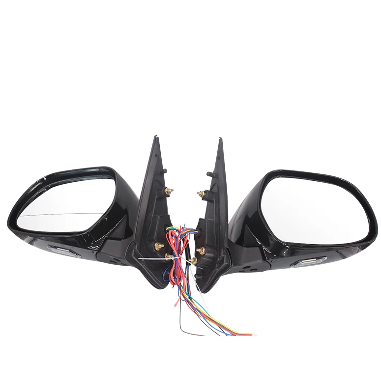 Black Electric Reflector Rearview Mirror Side Mirror Exterior With Led Light For Toyota Hiace