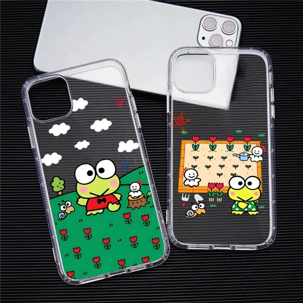 Sario-K-KeroppiS Phone Case For Iphone 15 11 13 14 Pro Max 7 8 Plus X Xr Xs Max Se2020 12mini Transparent Cover