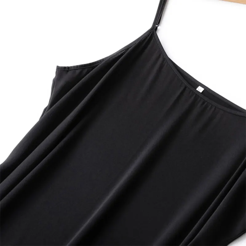 Women 93% Mulberry Silk 7% Spandex 16 Momme Black Adjustable Straps Full Slip Chemise Extended Long Maxi Dress M L XL MM008