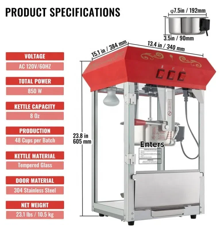 mini popcorn machine ELECTRIC gas operated 16oz 8oz 8 16 20 oz ounce commercial popcorn making machine used pot pop corn makers