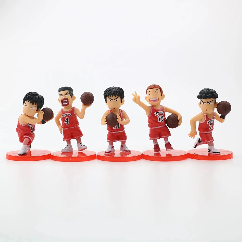 أنيمي البطولات الاربع دونك Hanamichi Sakuragi Rukawa Kaede Miyagi Ryota Mitsui Hisashi Akagi Takenori PVC أرقام اللعب 5 قطعة/المجموعة