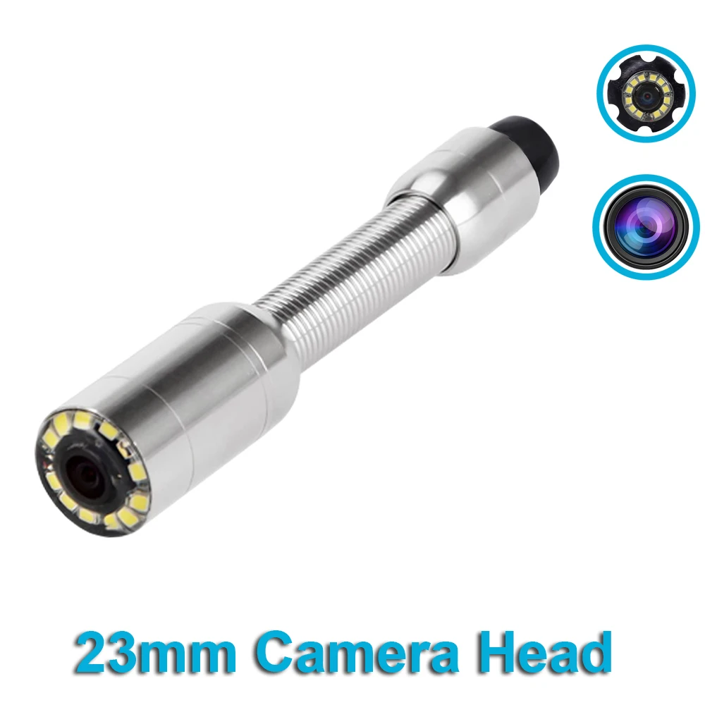 

23MM Pipeline Drain Sewer Inspection Ccamera With 12Pcs Led Lights Used For Replace Camera Head HD 1000TVL IP68 Waterproof