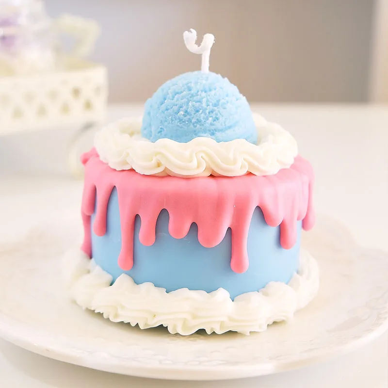 Cake Shape Scented Candles Creative Candles Handmade Soy Wax Cake Candles view 3