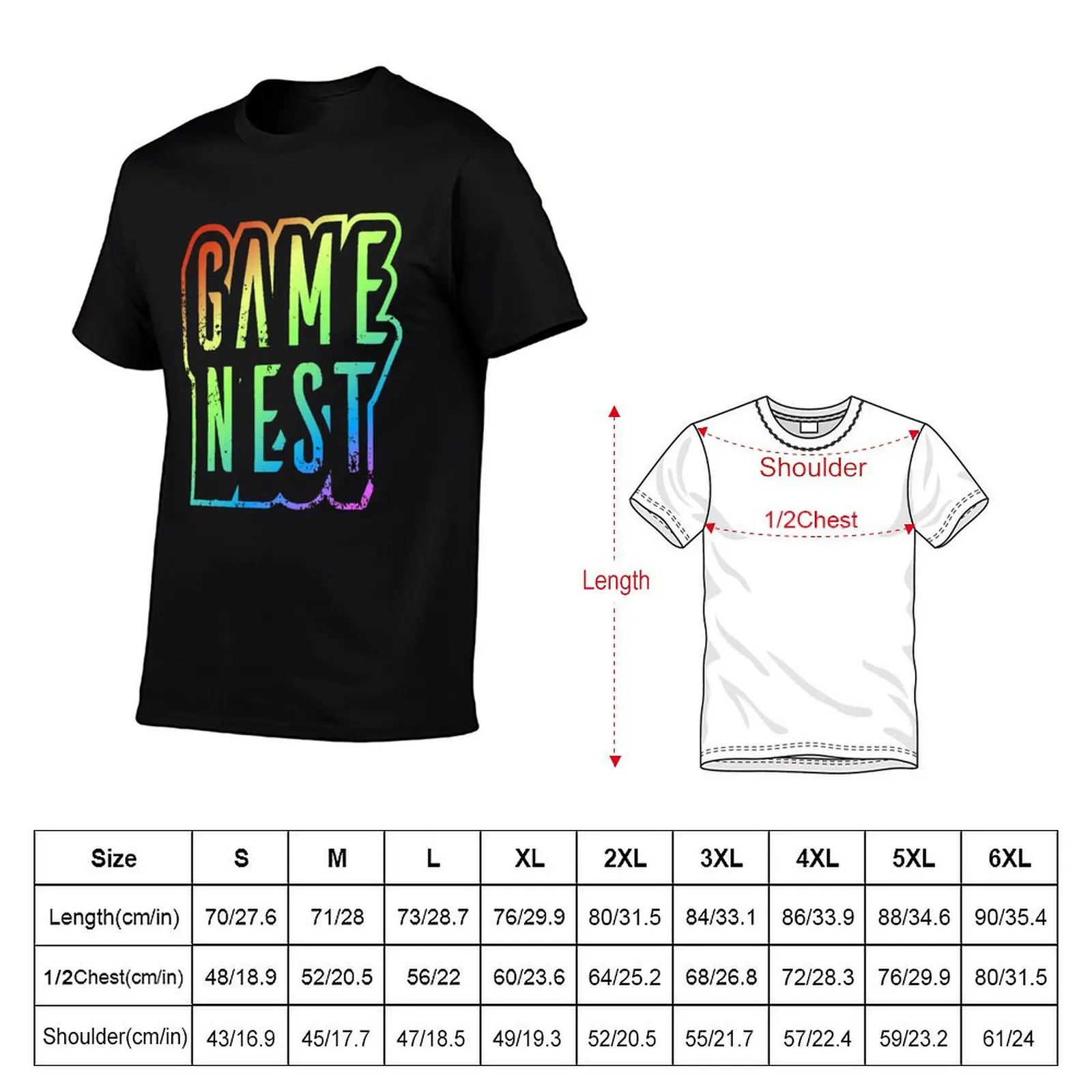 Game Nest Rainbow T-Shirt Sweat Resistant Workout Tee Shirt