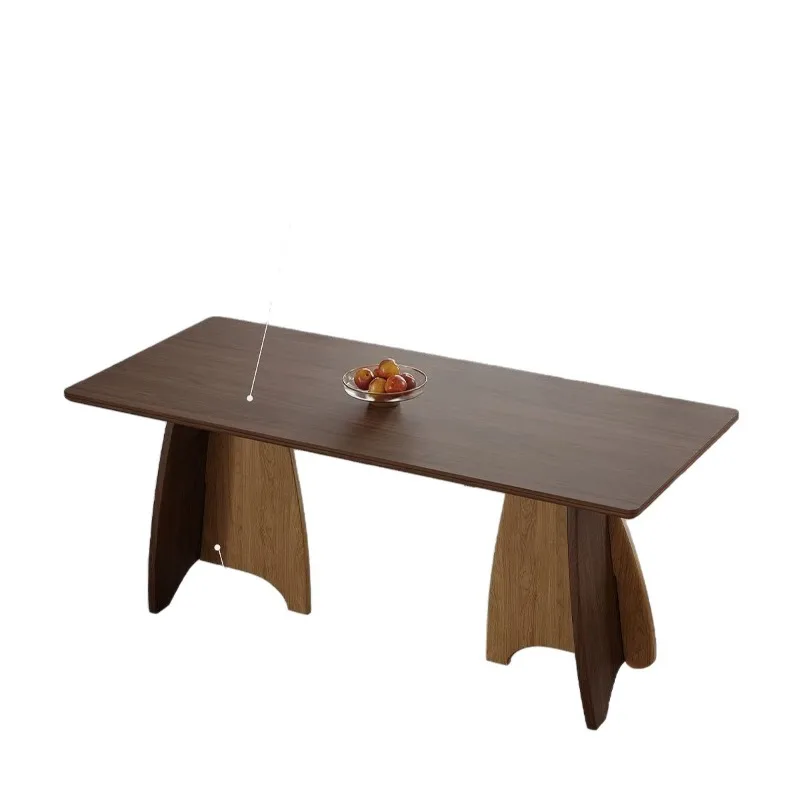 Medieval solid wood small apartment household dining table retro rectangular retro dining table chairs dining table