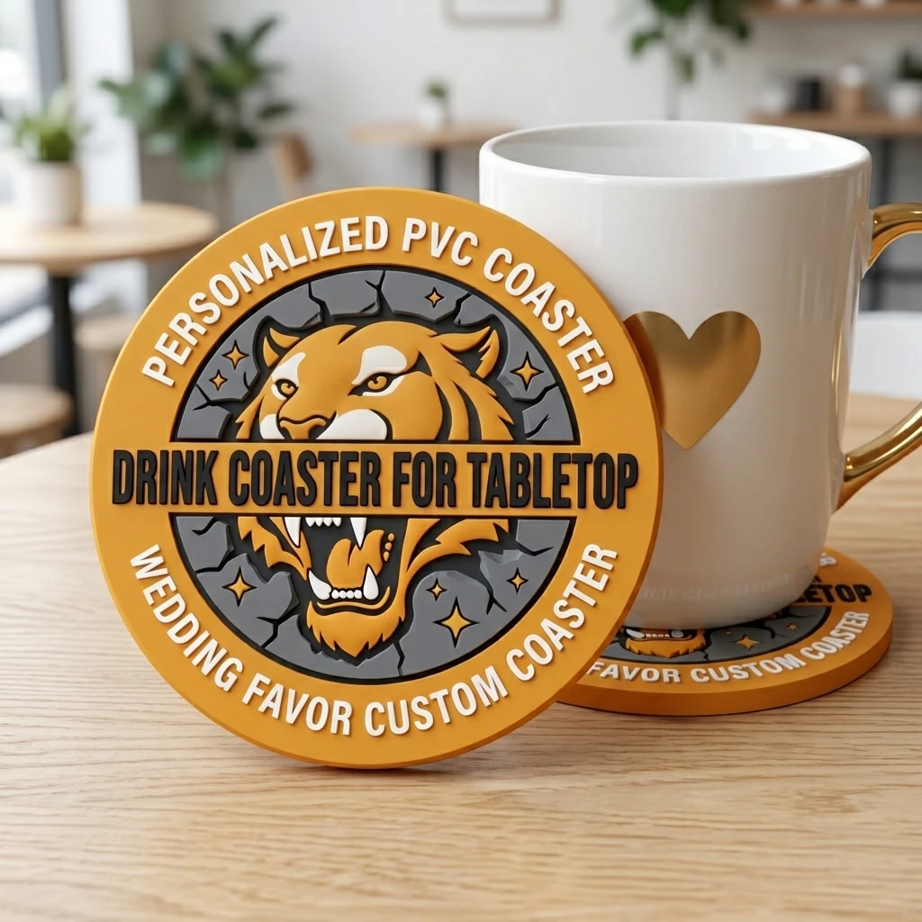 Round Soft PVC Silicone Cup Coaster Custom Logo Printed Table Protection Mats Home Kitchen Decoration Wholesale