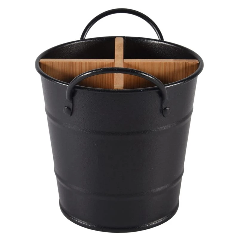 A67M-4X Kitchen Cutlery Organizer Knife Stand Storage Holder Separate Spoon Fork Chopstick Kitchenware Bucket Black