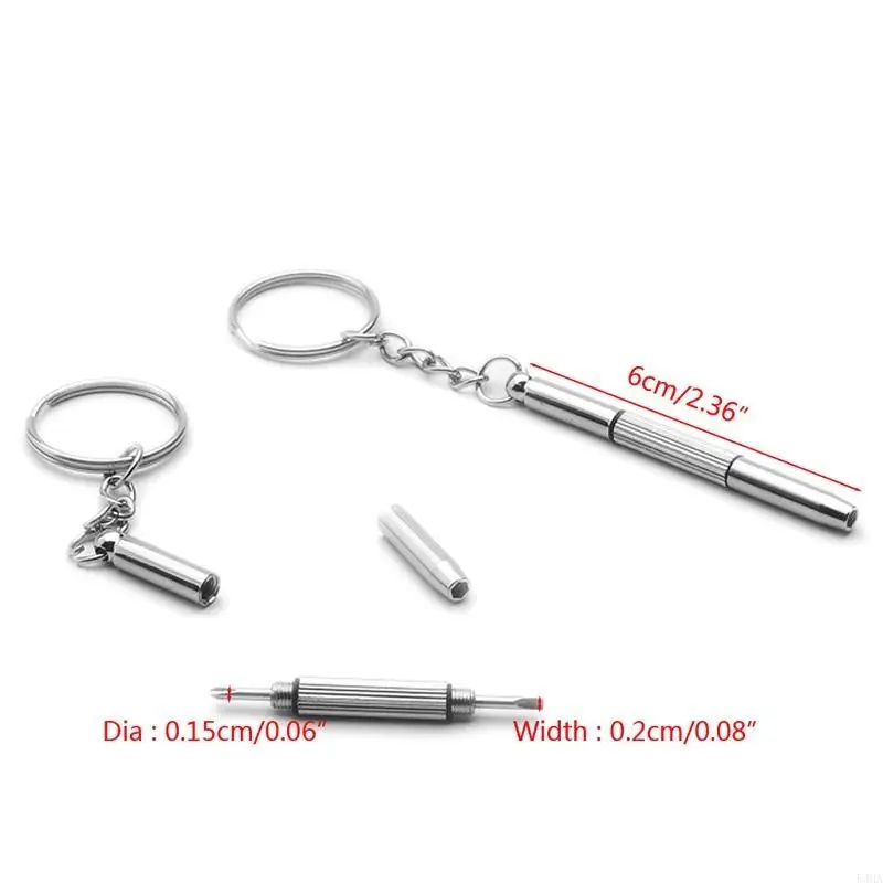 Multifunctional Sunglasses Watch Repair Tool with Keychains Eyeglass Screwdriver Repair