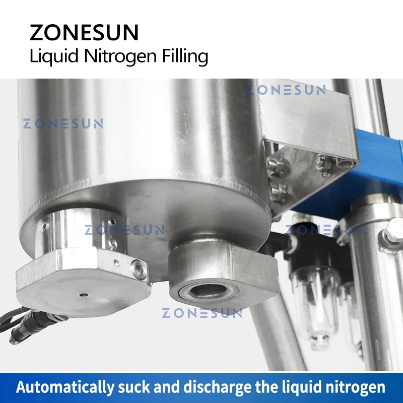 ZONESUN Liquid Nitrogen Filling Machine Anti Oxidation Deoxidize for Food Products Drinks Dampproof Juice Water Bottles ZS-LN01