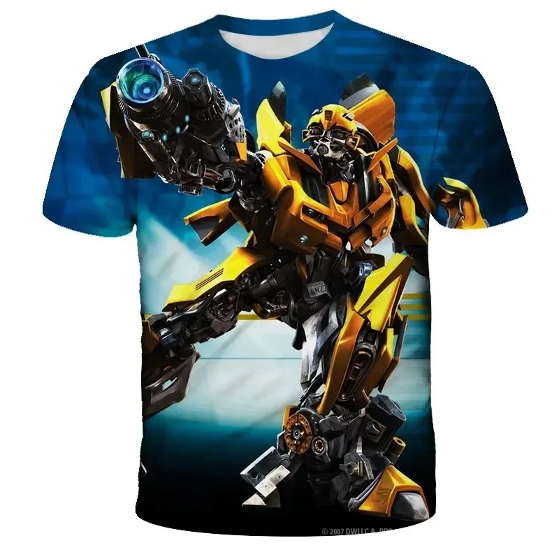 Summer Kids 3D Printed Transformers T-shirt Children Cool Cartoon Short Sleeve Clothing Boys Girls Fashion Trend Streetwear