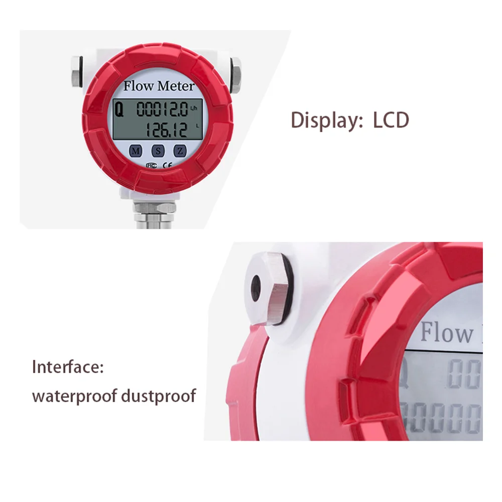 Display Tri Clamp Flow Meter 150℃ Hot Water Flow Meter Sensor Alcohol Water Milk Oil Fuel Diesel Fluid Measurement
