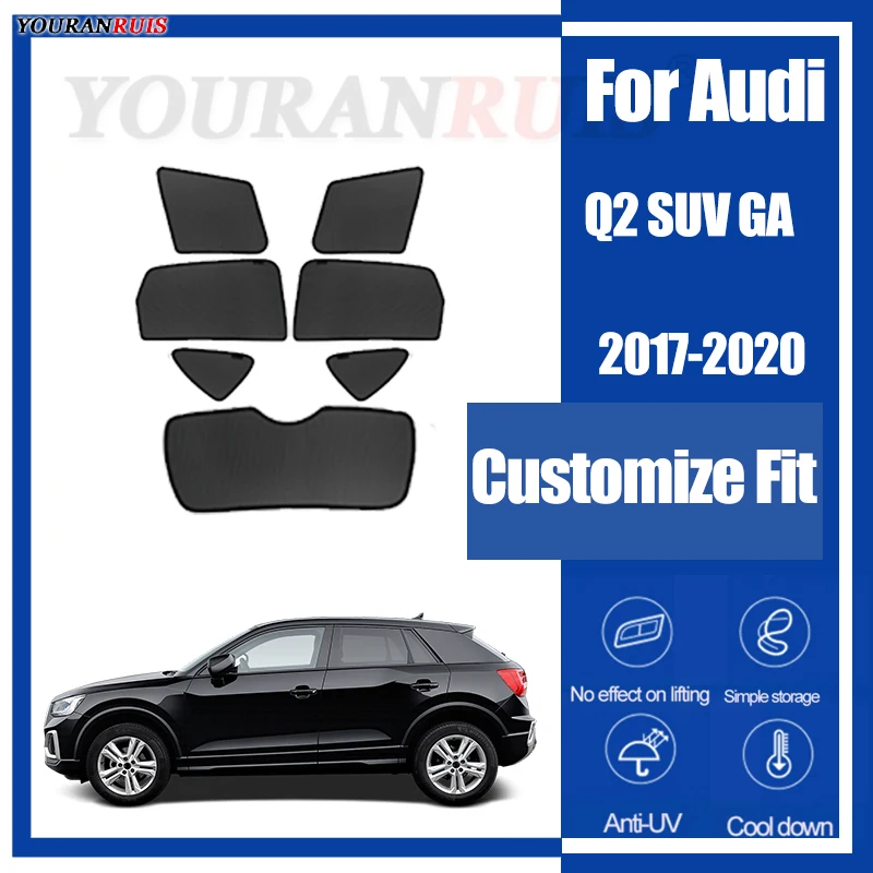 

For Audi Q2 GA SUV 2017-2020 Magnetic Customized Car windows Sun Shade UV Protection Children Car Curtain Mesh