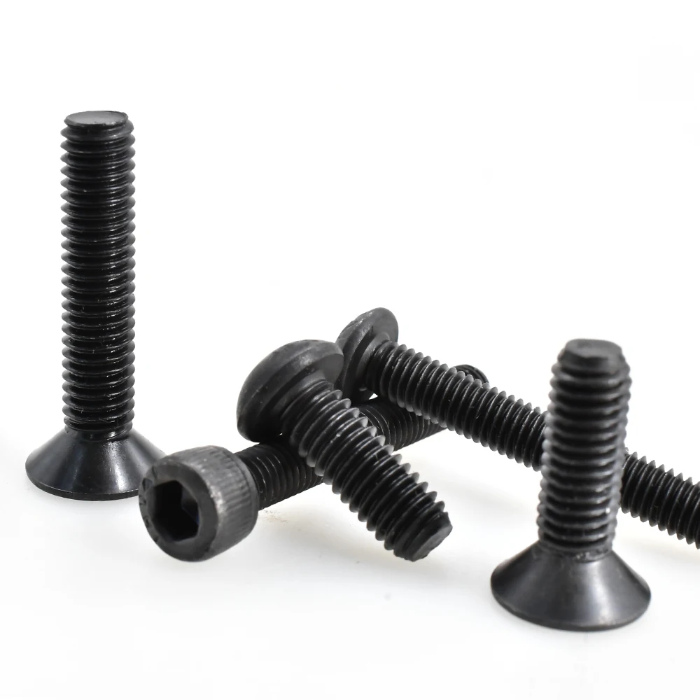 مسامير سداسية من الفولاذ الكربوني ، رأس مقبس دائري بغمس غاطس ، مقبس سداسي أسود ، برغي بمسمار آلي ، M2 ، M2.5 ، M3 ، M4 ، 15-weight #5