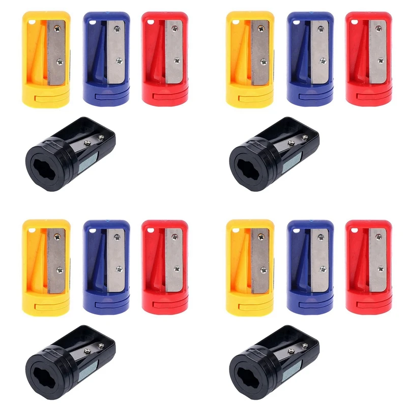 Carpenter Pencil Sharpener- 16 Pack Manual Pencil Sharpener For Flat Carpenter Pencils , Portable Pencil Sharpening Tool